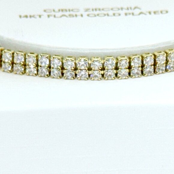Nicola Parisi 14kt Plated Cubic Zirconia Tennis Style Slider Bracelet - NIB - Picture 4 of 7